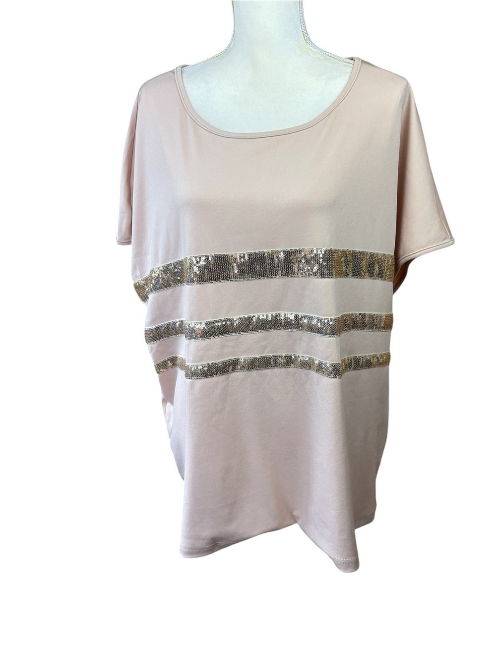 SHEIN short-sleeve top, size 3X, casual, summer, sequins, beach, business